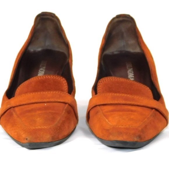 Vintage Brunomagli Rust Suede Chiseled Toe Pump - Picture 6 of 11
